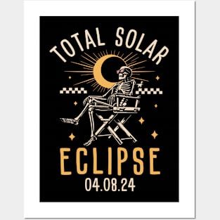 "Total Solar Eclipse April 8 2024" Skeleton Posters and Art